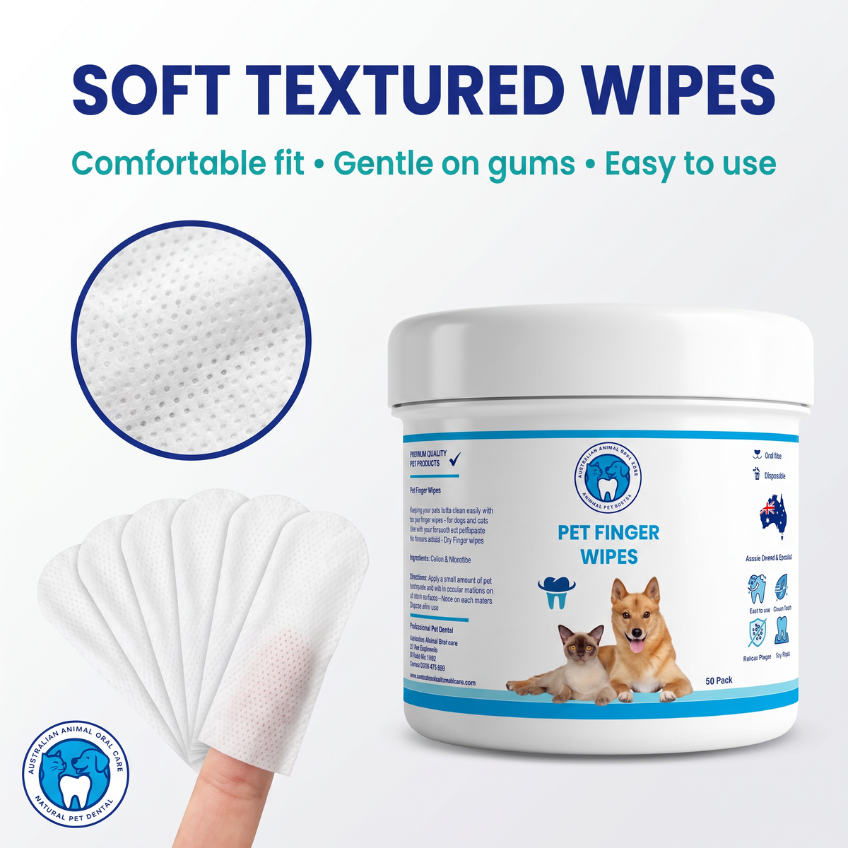 Fingertip Tooth Wipes for pets
