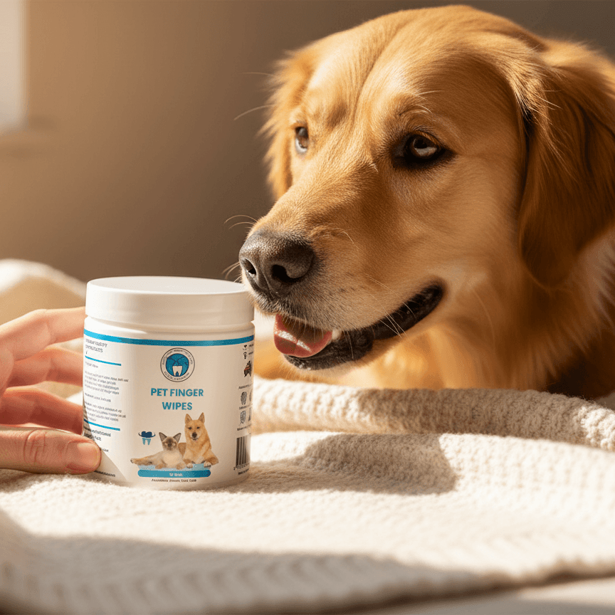 AAOC pet finger dental wipes with dog