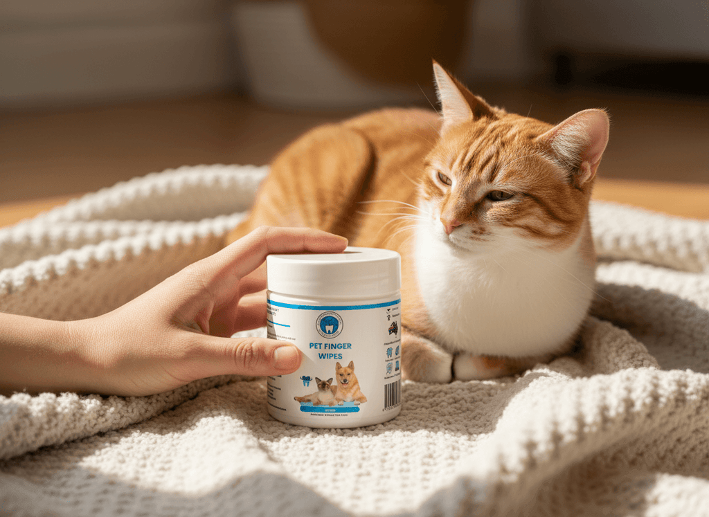 AAOC pet finger dental wipes with cat