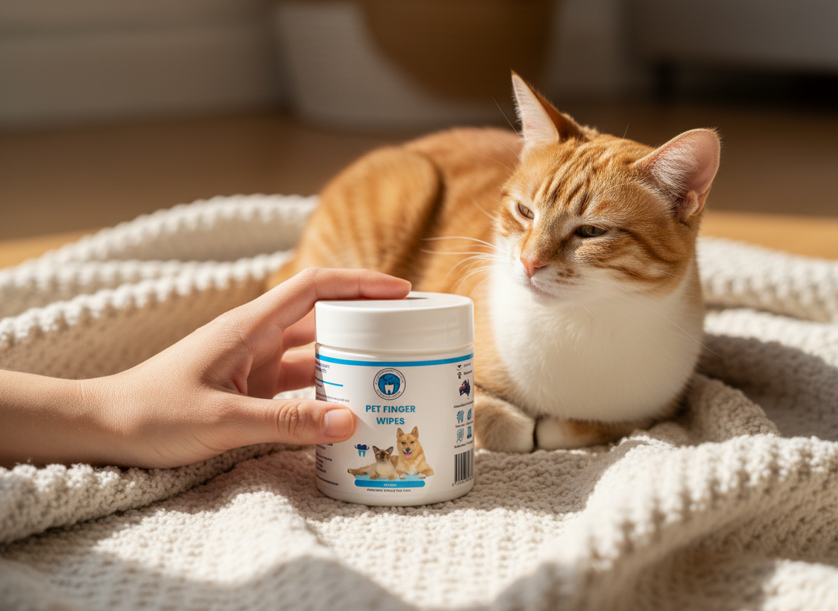 AAOC pet finger dental wipes with cat