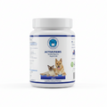 Supplement jar labeled 'Active Paws' for dogs and cats on a white background