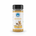 Bottle of bee pollen for dogs on a white background