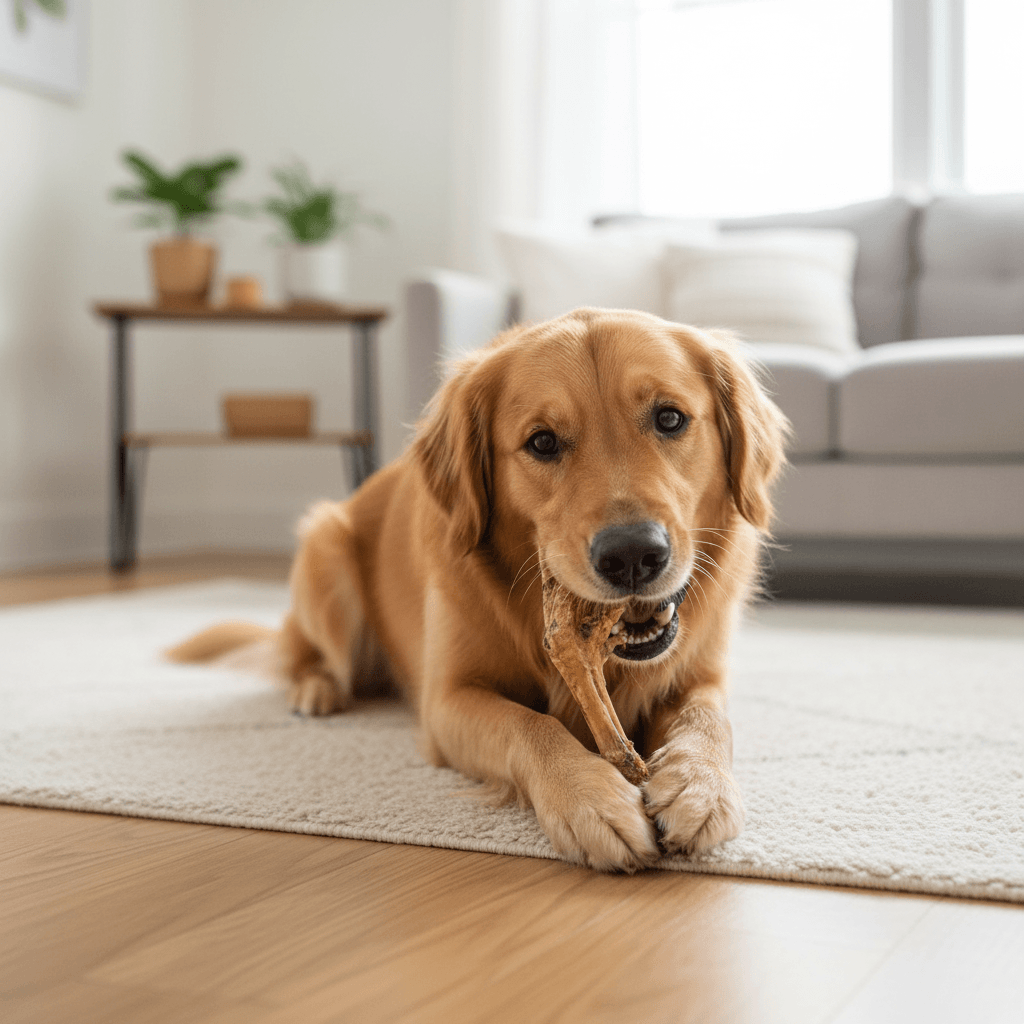 Dog with chicken feet