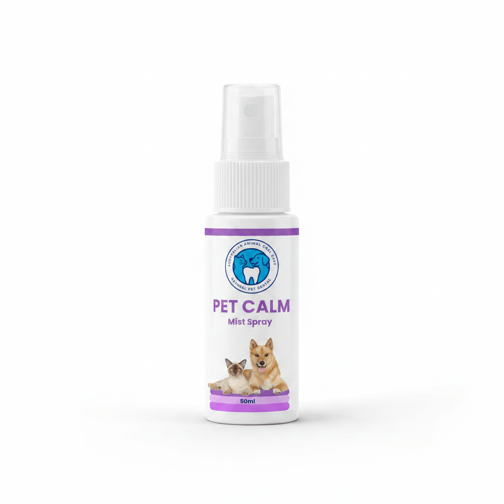 Pet Calm mist spray bottle on a white background