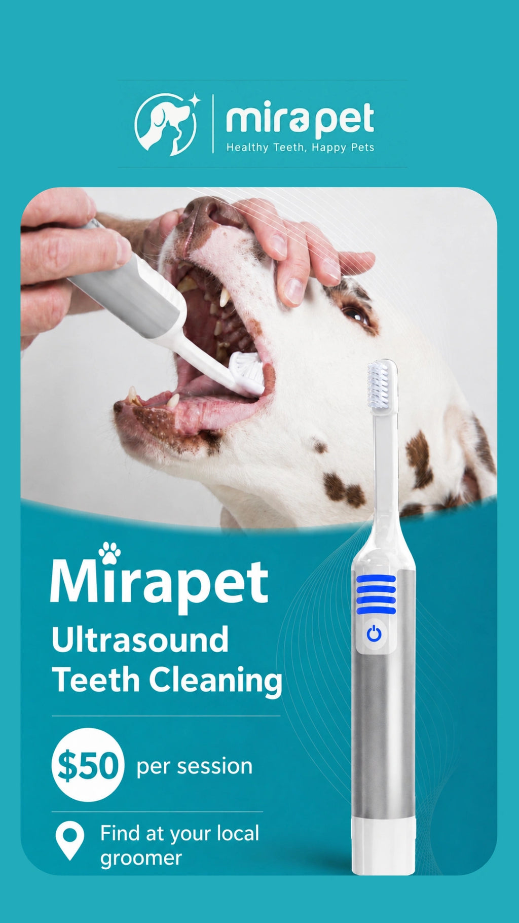Mira Pet Ultrasound Toothbrush Pro Kit for Dogs & Cats
