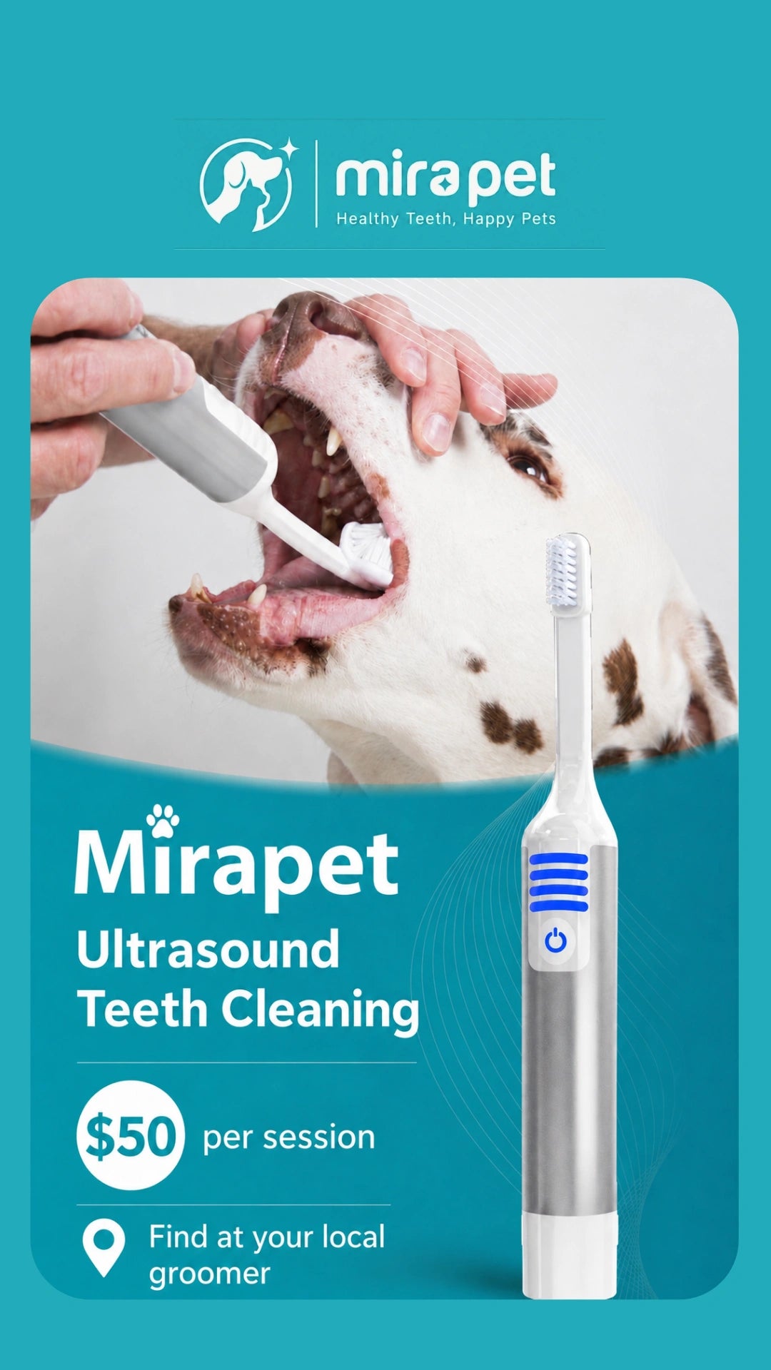 Mira Pet Ultrasound Toothbrush Pro Kit for Dogs & Cats