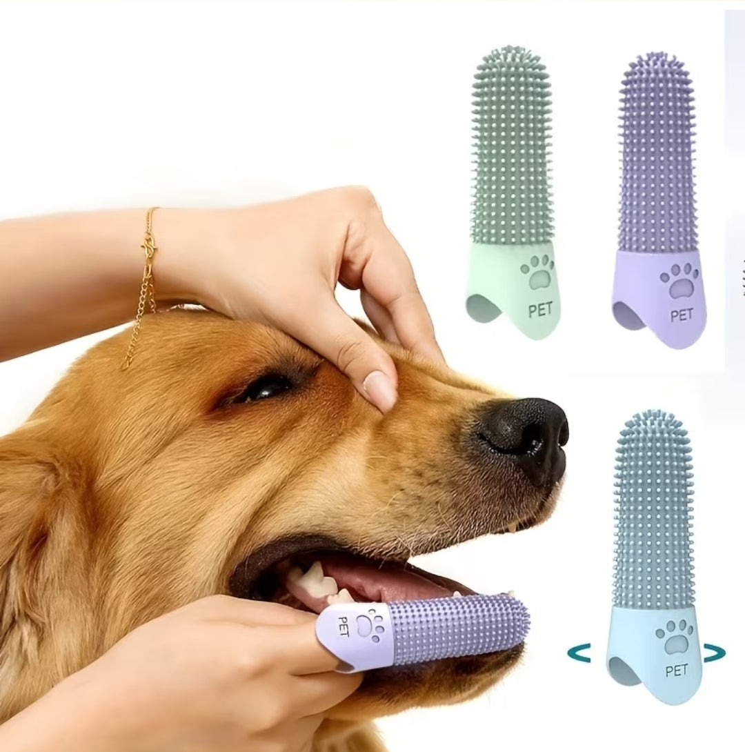 Silicone Soft Finger Dog Toothbrush - 360 Degree.