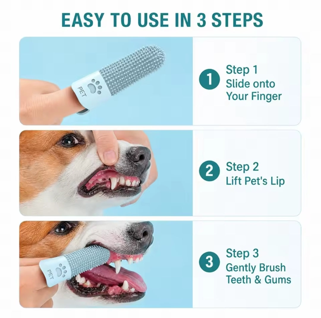 360° Silicone Finger Toothbrush for Dogs