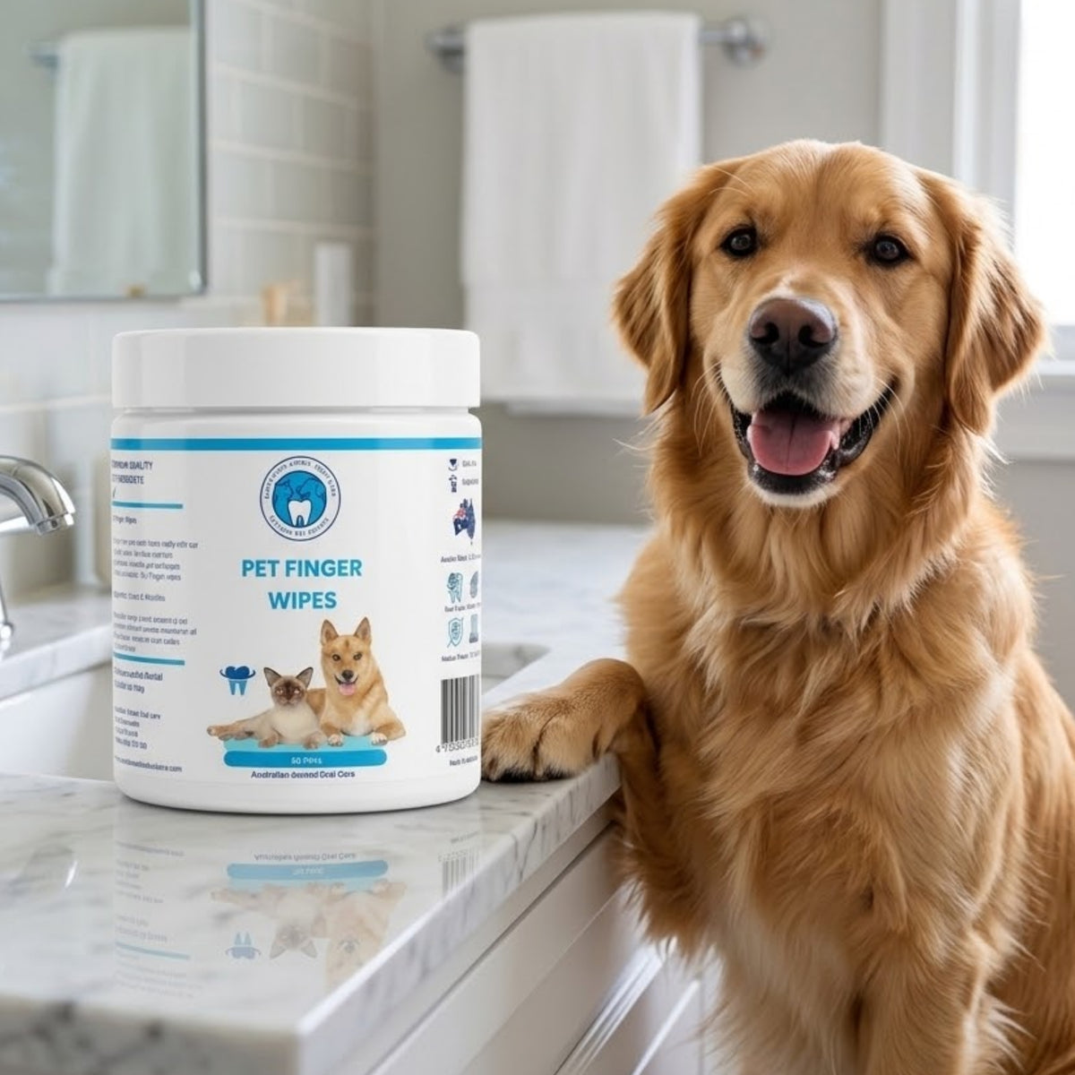 AAOC Fingertip Tooth Wipes for Dogs & Cats | 50 Pack